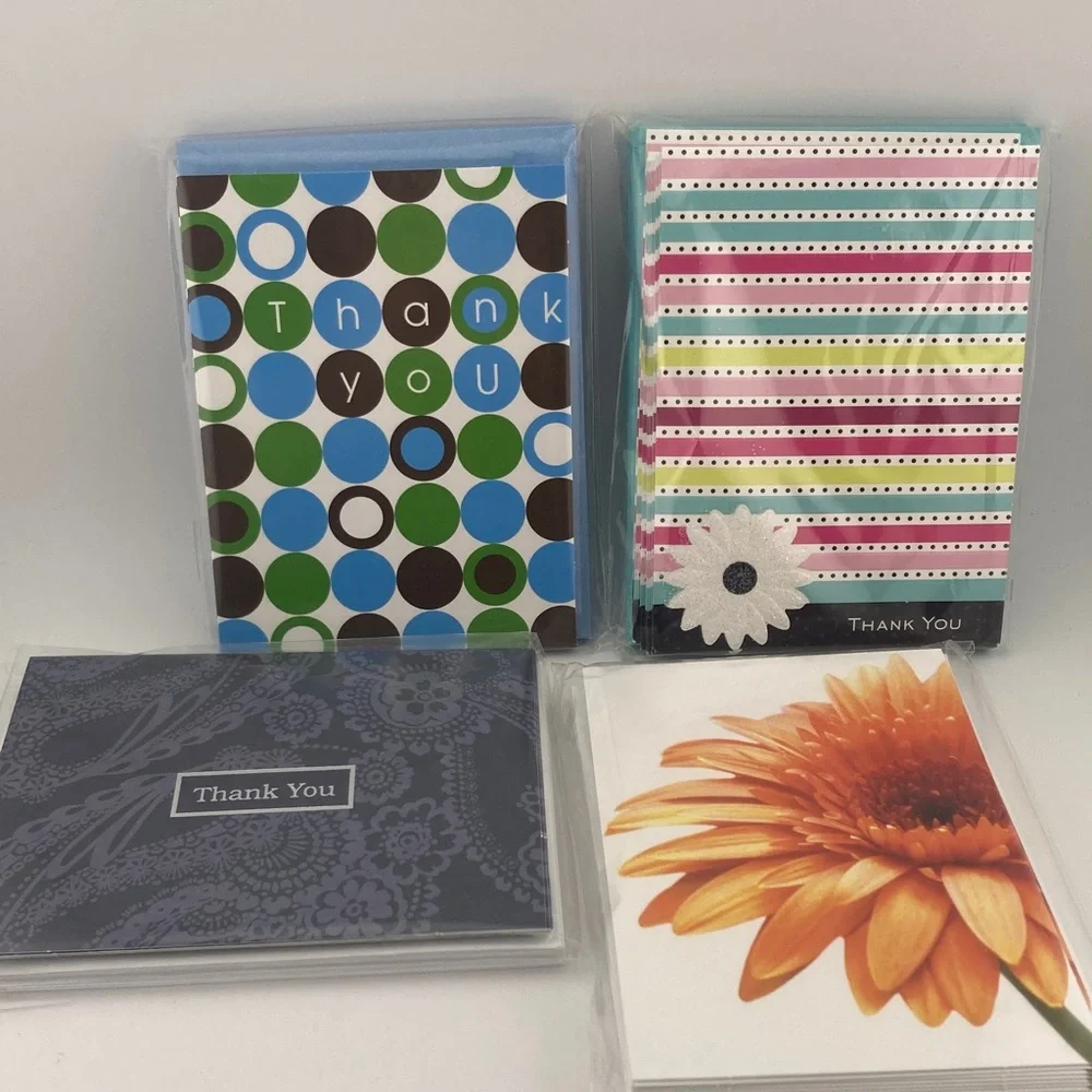 Hallmark Thank You Cards w/Envelopes Flower Thank You 4 Packs